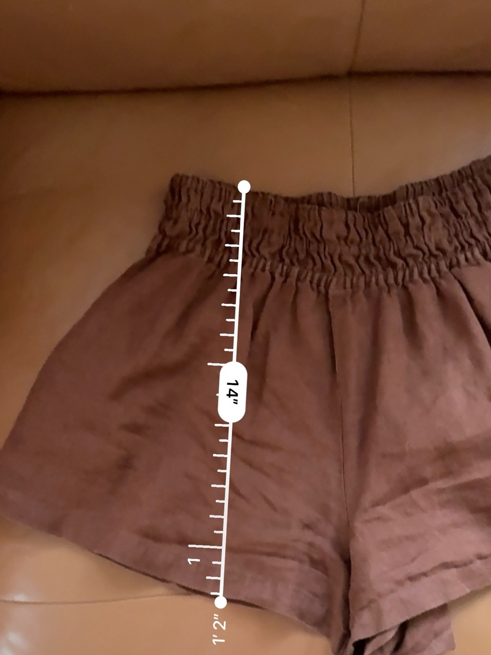 Anthropologie 100% Linen somerset shorts in Brown size Small EUC - Picture 8 of 9